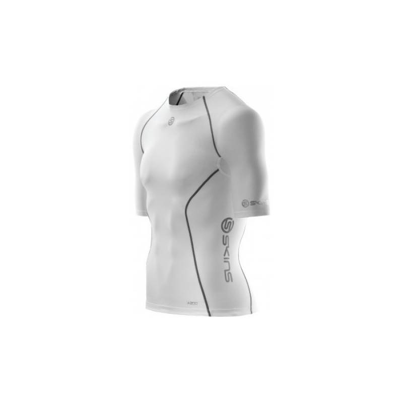 Pánské kompresní tričko krátký rukáv Skins Bio A200 White