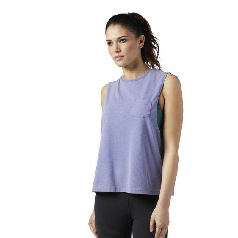 Dámský top STONE WASH MUSCLE BQ8141