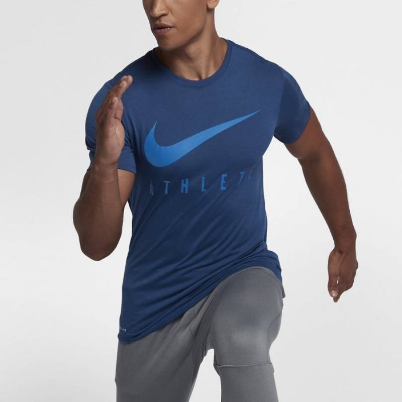 Herren T-Shirt Athlete blau
