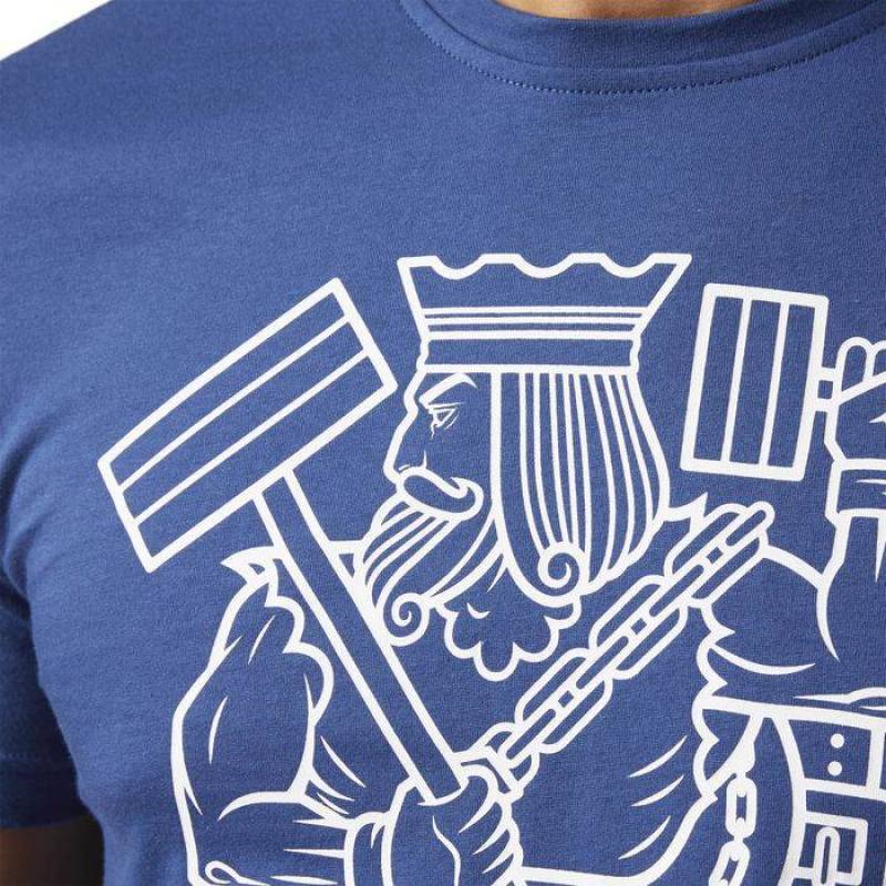Man T-Shirt KING OF TRAINING blue