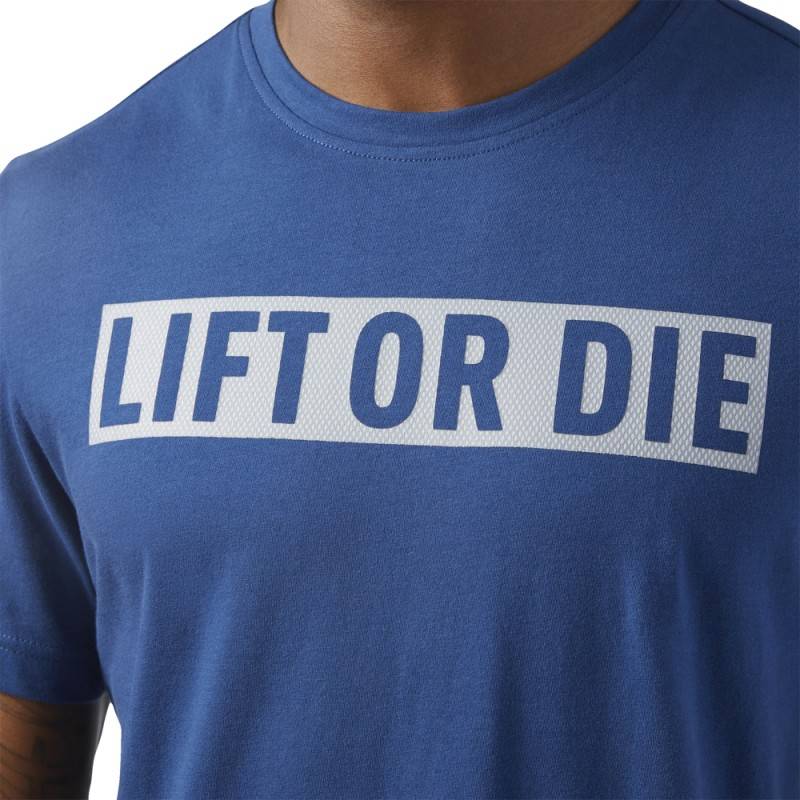Man T-Shirt LIFT OR DIE modré