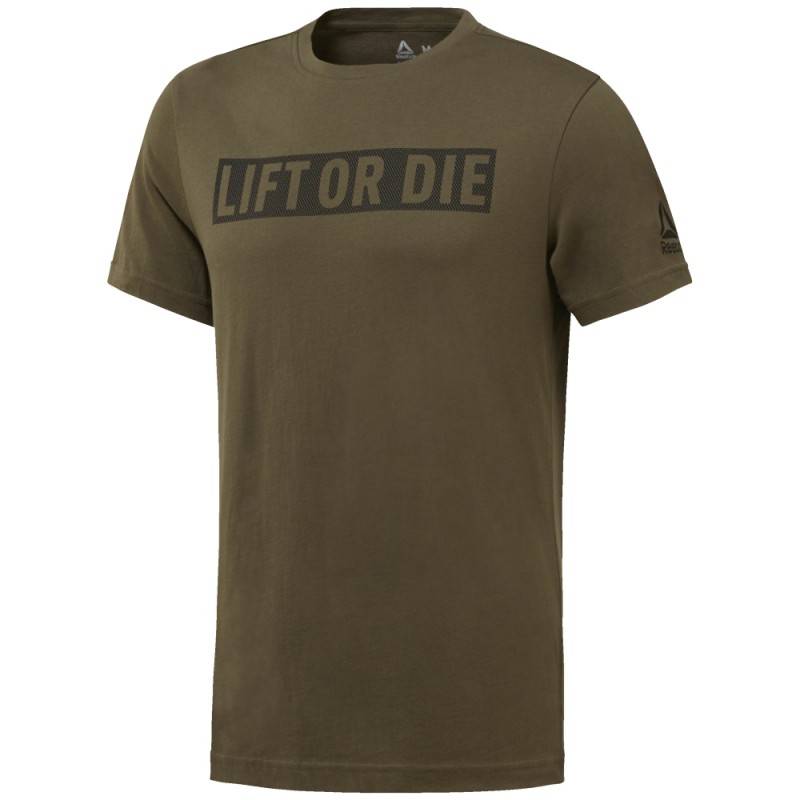 Pánské tričko LIFT OR DIE zelené