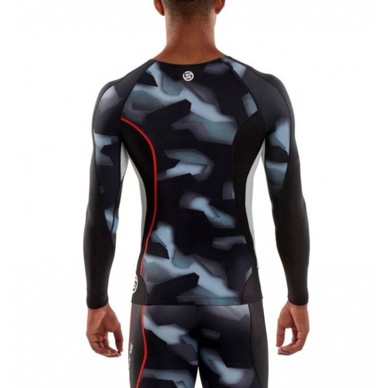 Man compression T-Shirt Skins DNAmic Long Sleeve Top Glith Camo