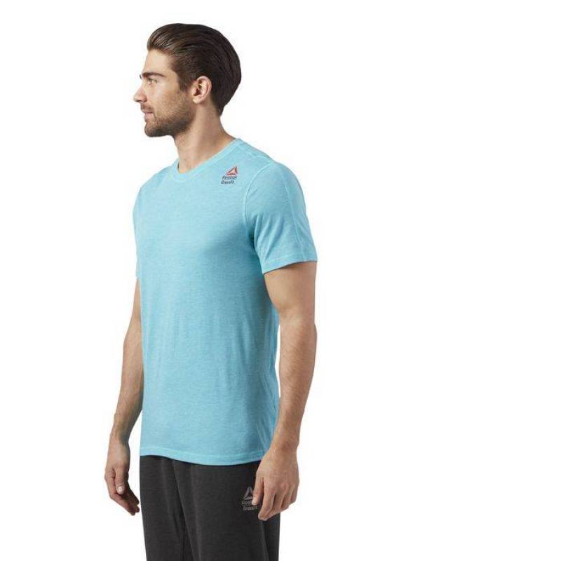 Pánské tričko Reebok CrossFit PERF BLEND - modré