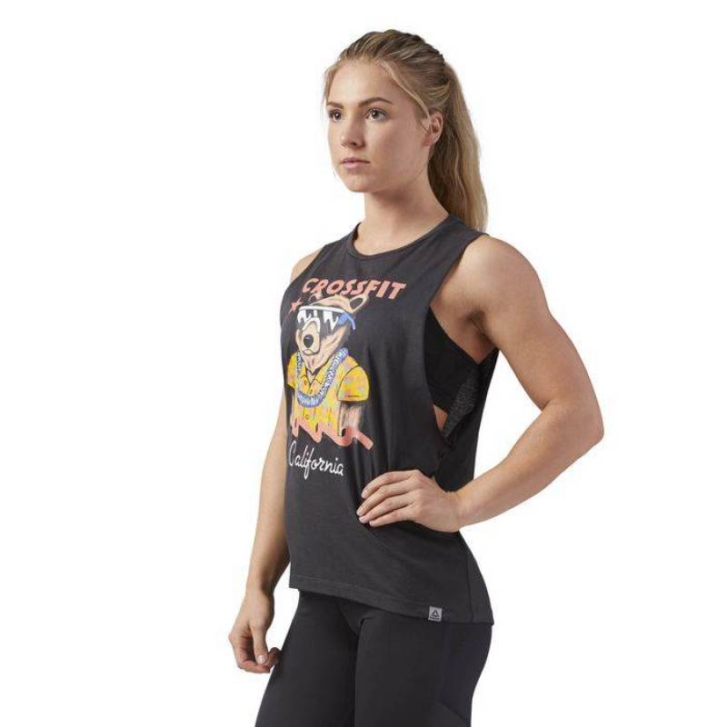 Woman top CrossFit CALI BEAR MUSCLE TANK CF5746