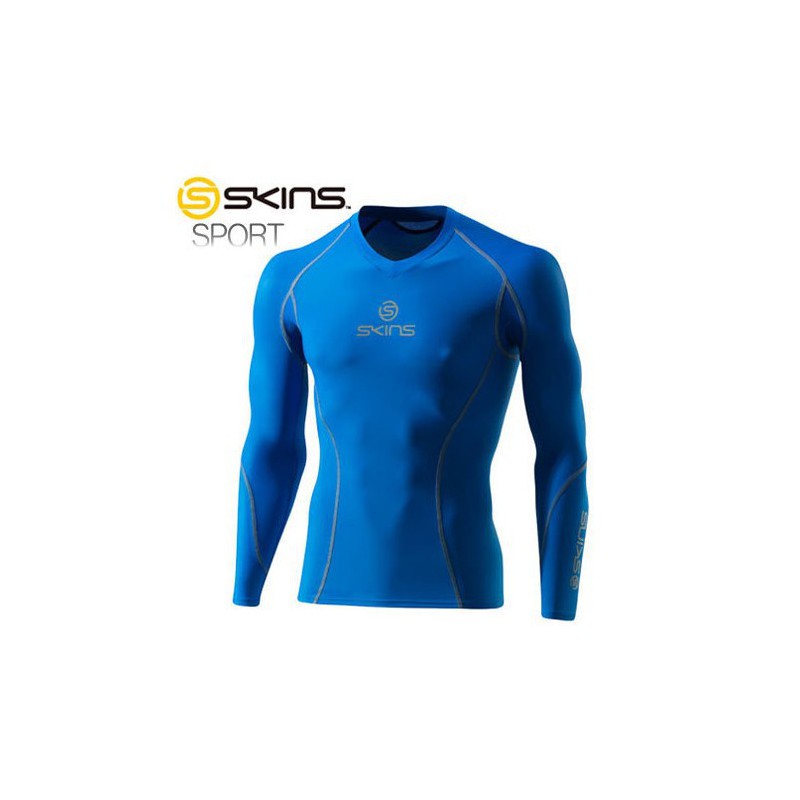 Pánské kompresní tričko dlouhý rukáv blue