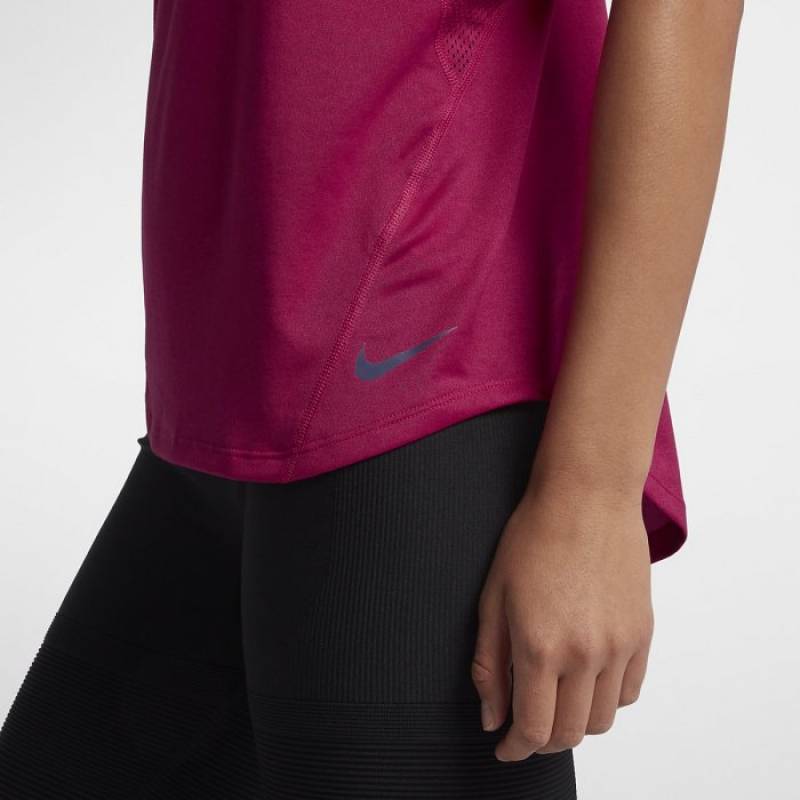 Woman training top elastica Nike cherry