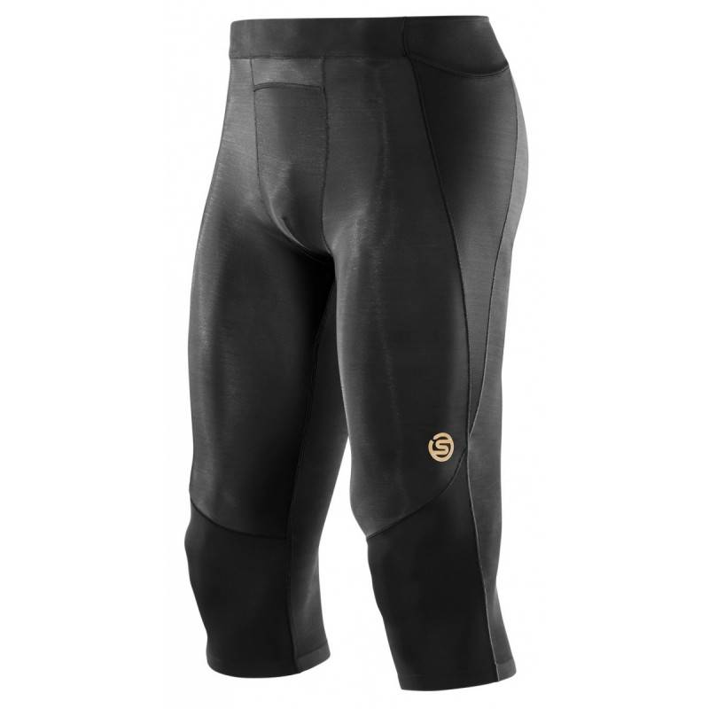 Man compression Tight Skins A400 Black Mens 3/4