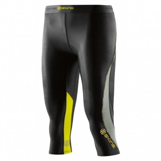kompresní 3/4 kalhoty Skins DNAmic Black/Limoncello
