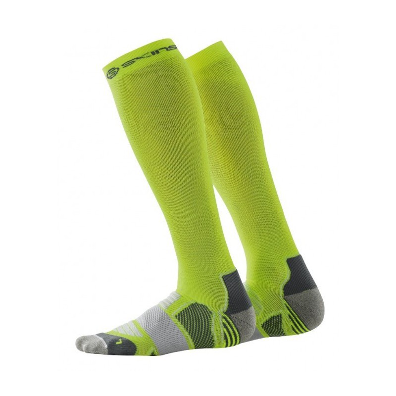 Compression knee socks Skins Essentials Fluro Citron/Pewter