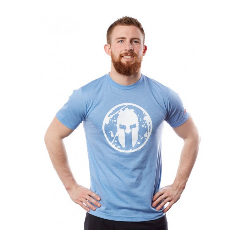 Man T-Shirt SPARTAN Helmet Bold Logo Tee blue