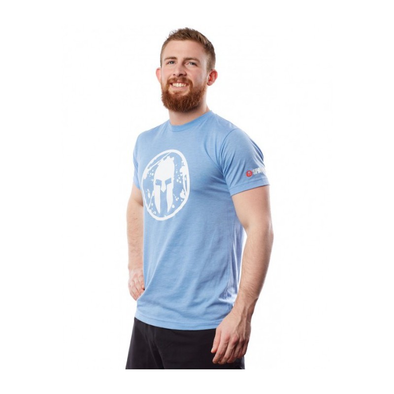 Man T-Shirt SPARTAN Helmet Bold Logo Tee blue