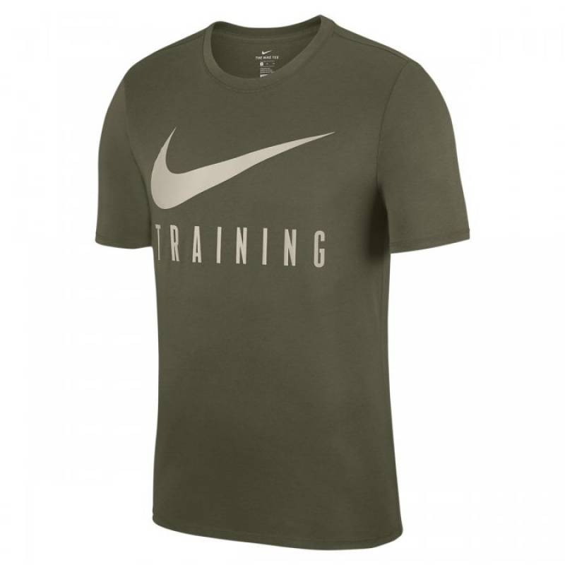 Man fitness T-Shirt Nike TRAINING - green-white