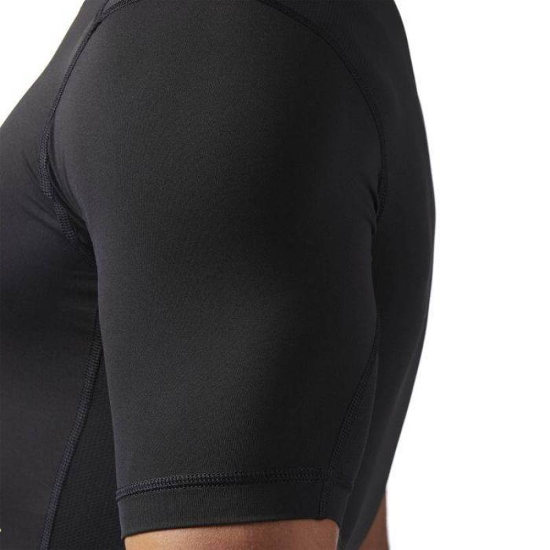Man compression T-Shirt Workout - black s logem