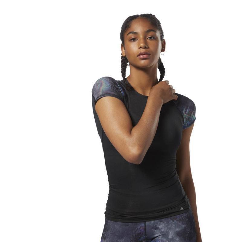 Woman compression T-Shirt OS AC COMP SS T OILSLICK - CY3450