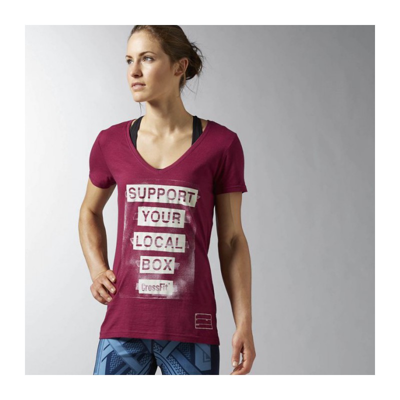 Damen T-Shirt Reebok CrossFit Support Your Local