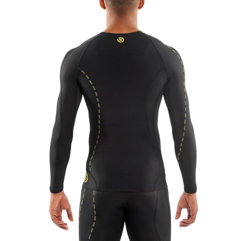 Herren T-Shirt kompressions Skins DNAmic - schwarz