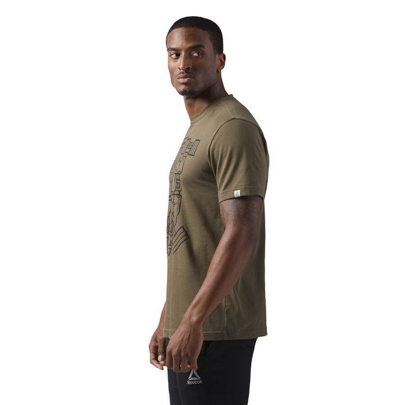 Man T-Shirt KING OF TRAINING ArmyGREEN