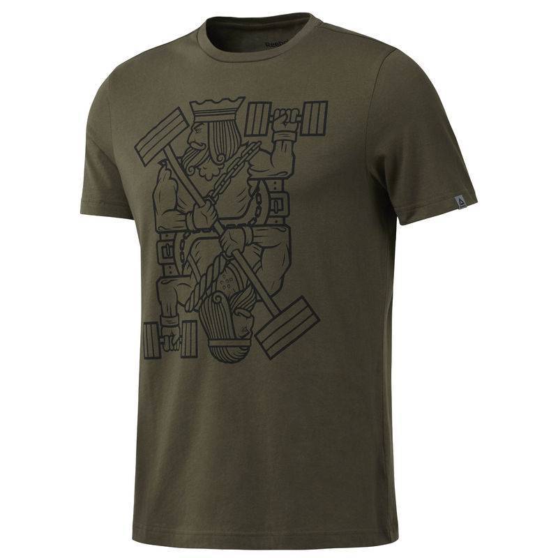 Man T-Shirt KING OF TRAINING ArmyGREEN