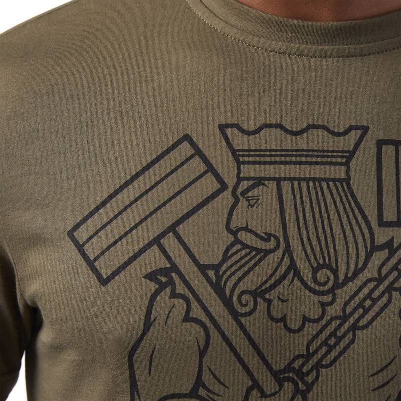 Man T-Shirt KING OF TRAINING ArmyGREEN