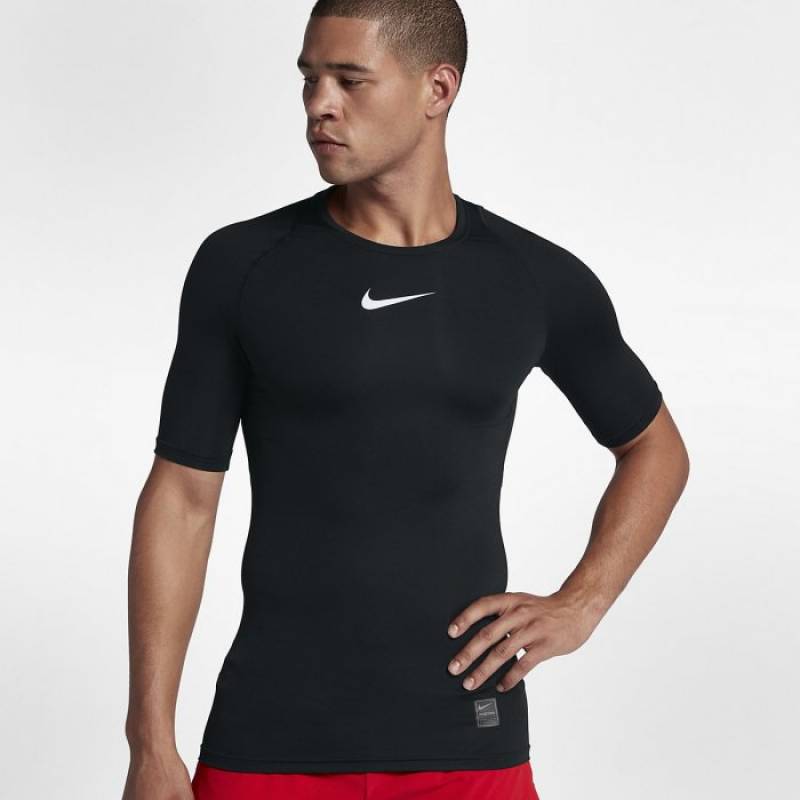Man tréninkový top Nike s shortm sleeveem - Nike Pro black