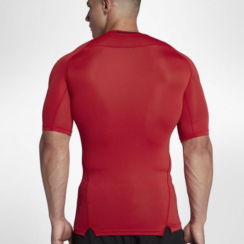 Pánské kompresní tričko Nike s krátkým rukávem - Nike Pro red