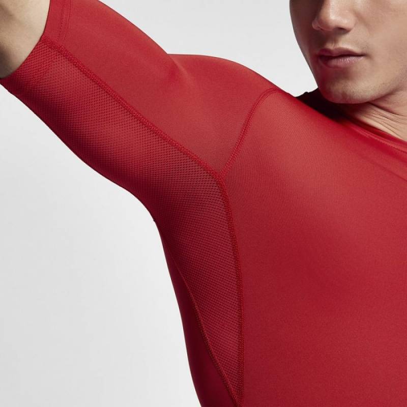 Pánské kompresní tričko Nike s krátkým rukávem - Nike Pro red