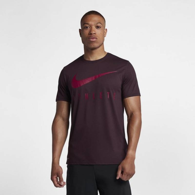 Man T-Shirt Nike ATHLETE Dry Train - vínové
