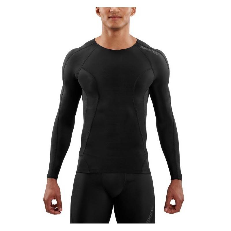 Black/Citron Skins DNAmic Mens Compression Long Sleeve Top Free AUS Delivery! 