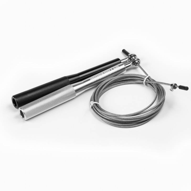 Speed rope WORKOUT aluminum - silver/black + silver rope