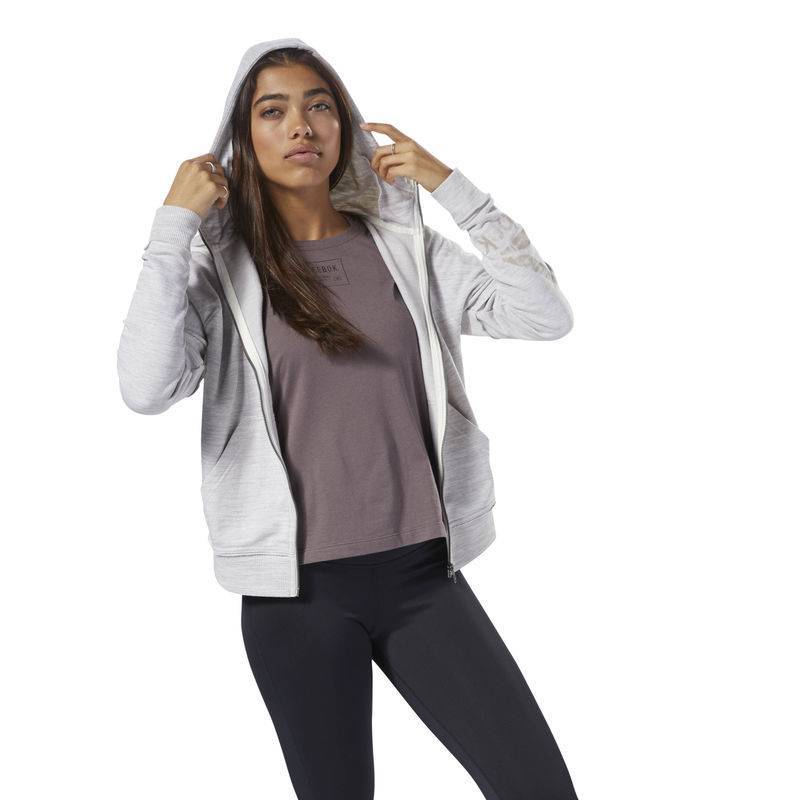 Woman hoodie TE MARBLE LOGO FZ - CY3600