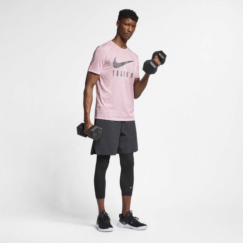 Pánské tričko Nike DRY TEE NIKE TRAIN - světle růžové