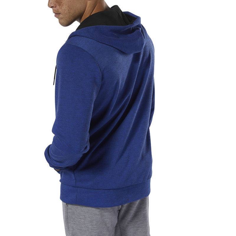 Man hoodie WOR MEL DBL KN FZ HOODIE - DU2157