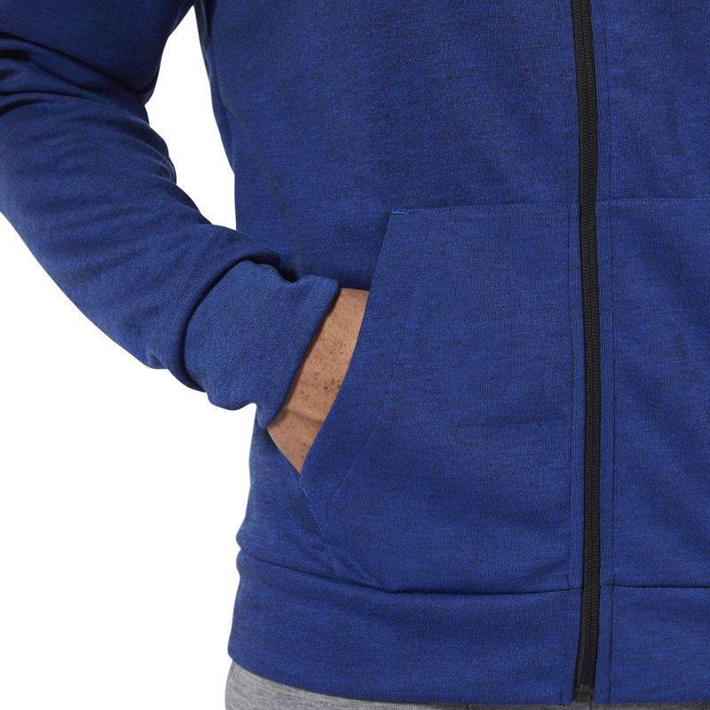 Man hoodie WOR MEL DBL KN FZ HOODIE - DU2157