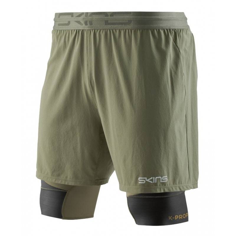 Man compression Shorts 2v1 K-PROPRIUM Superpose Half Tights Utility/Black