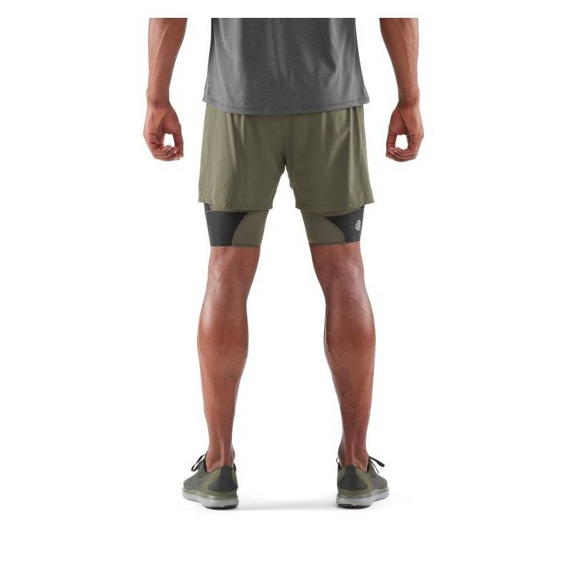 Pánské kompresní šortky 2v1 K-PROPRIUM Mens Compression Superpose Half Tights Utility/Black