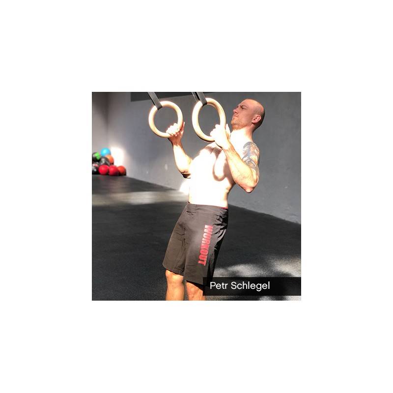 Pánské tréninkové šortky WORKOUT - černo červené