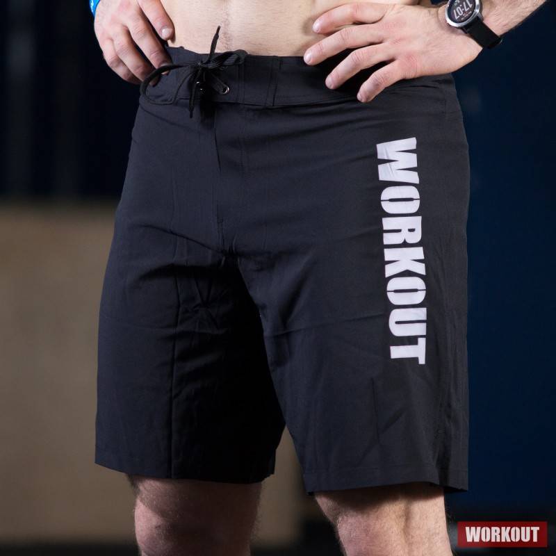 Mens training shorts WORKOUT - black white