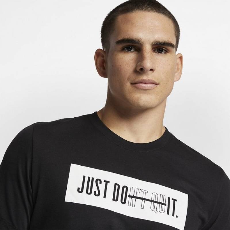 Man T-Shirt Just dont quit Dry Training DB BAR - black