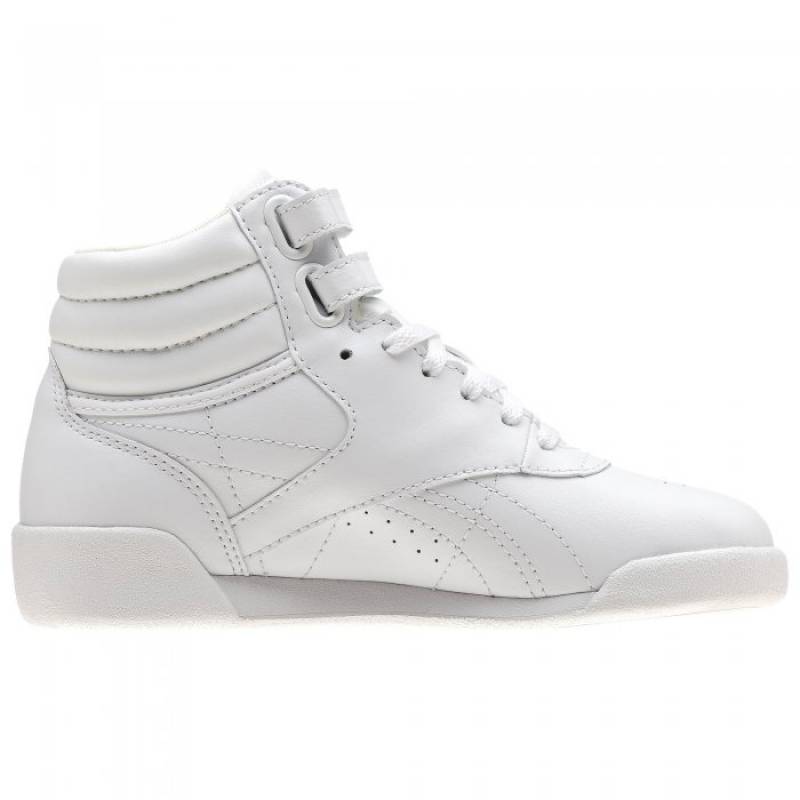 Dětské bílé závodní boty na aerobik Reebok Freestyle HI Classic f/s - 50162