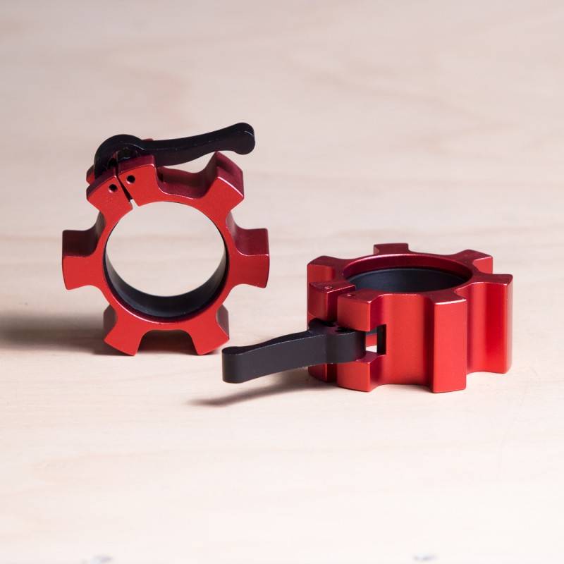 Aluminum Clamps for 50 mm Bar - Red (Pair)