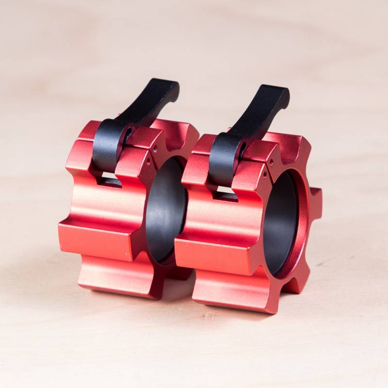 Aluminum Clamps for 50 mm Bar - Red (Pair)