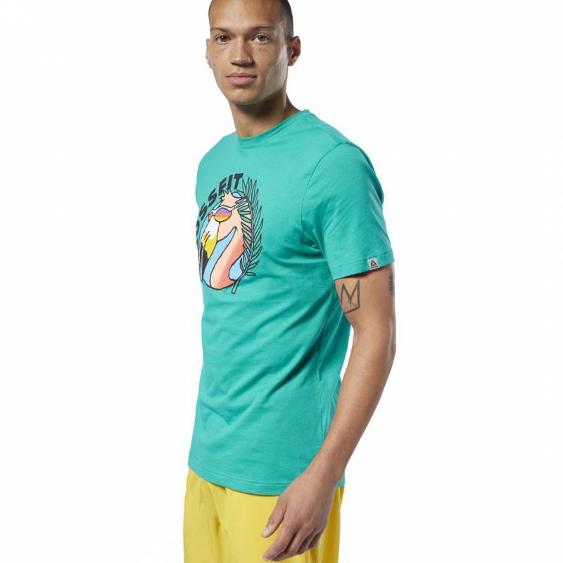 Pánské tričko Reebok CrossFit Funky Flamingo Tee - DY8430