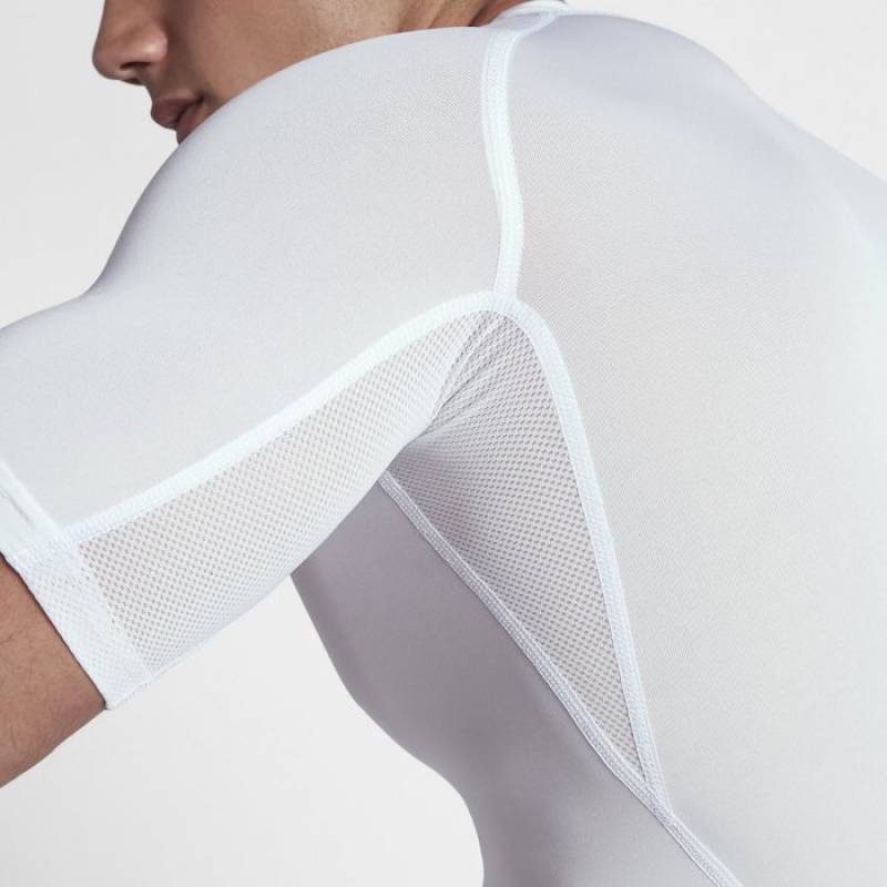 Man T-Shirt Nike - short sleeve - Nike Pro - white