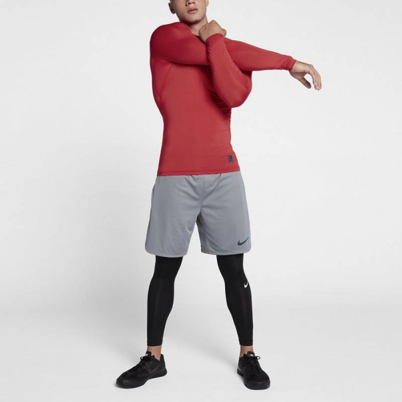 Man compression T-Shirt with a long sleeve Nike - red