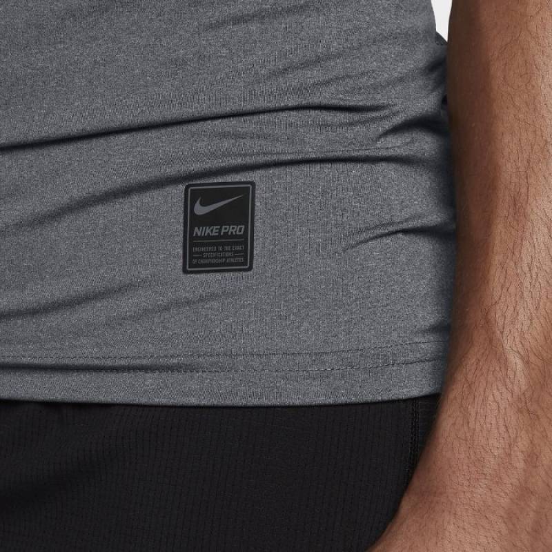 Man training top Nike - short sleeve - Nike Pro - grey