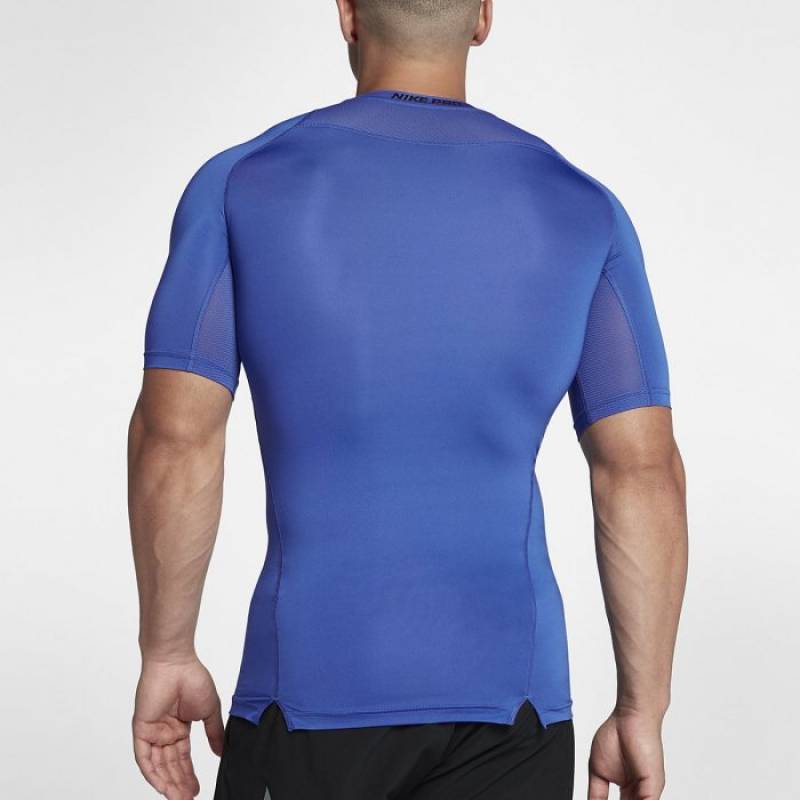 Man training top Nike - short sleeve - Nike Pro - blue