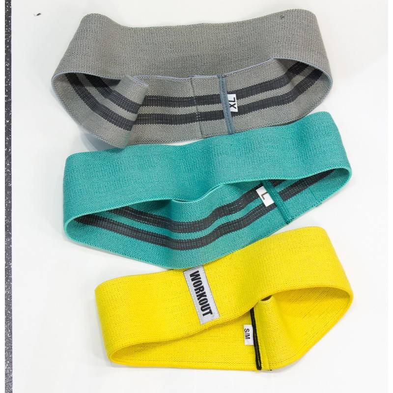 Set of three textile Loop band WORKOUT