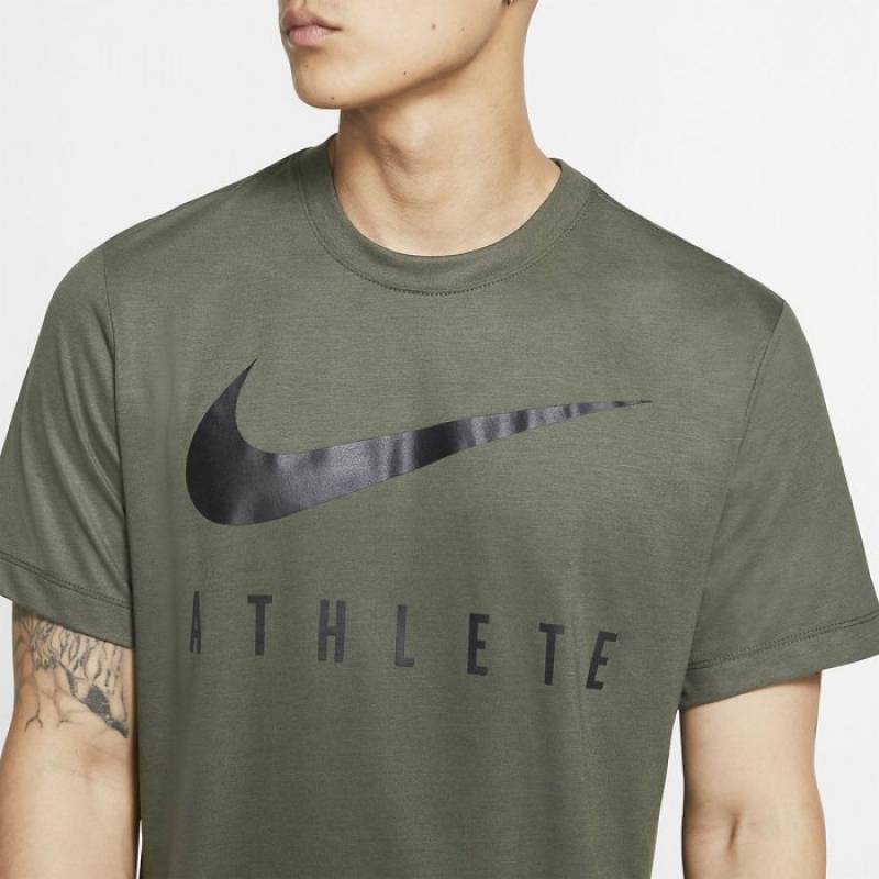 Herren T-Shirt Athlete Dri-FIT Swoosh - grün/schwarz