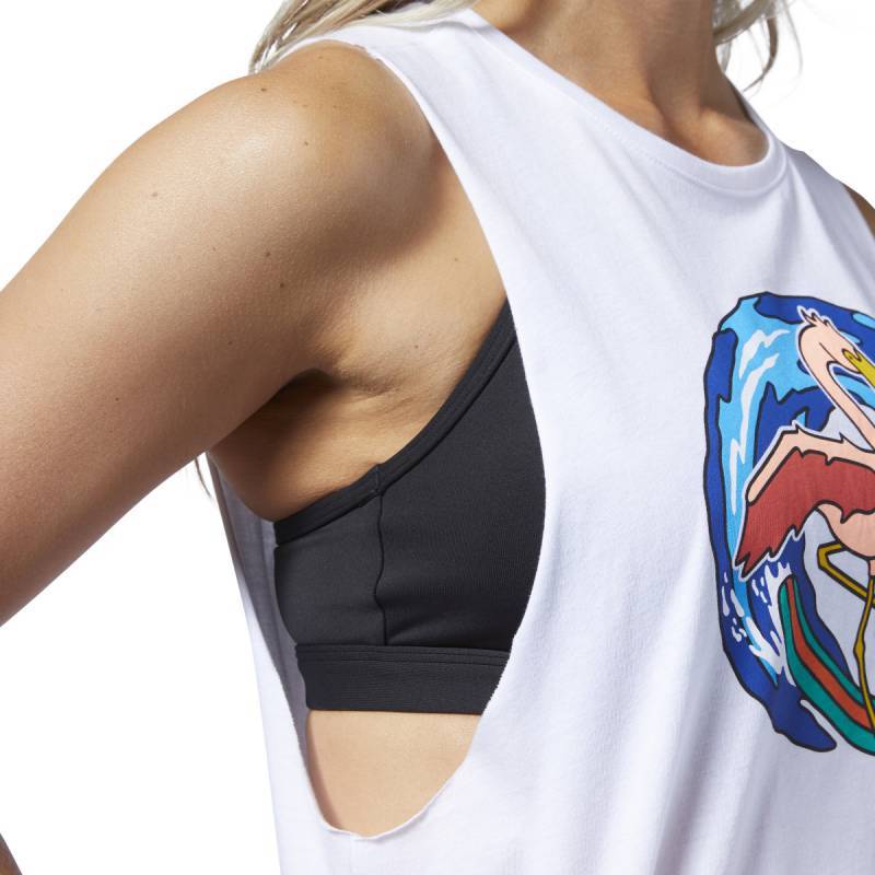 Woman T-Shirt Reebok CrossFit Surfer Flamingo Muscle - EC1461